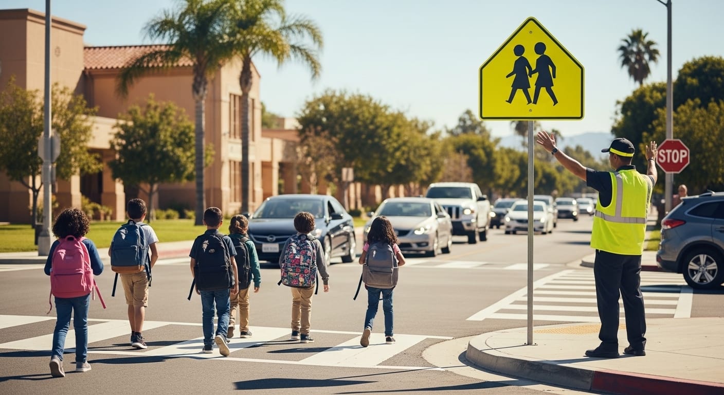 California school zone accident near crosswalk