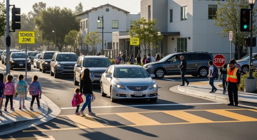 Unsafe school drop off accident risk in California
