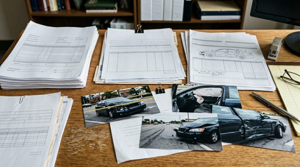 Car insurance policy and medical bills used in a California accident claim
