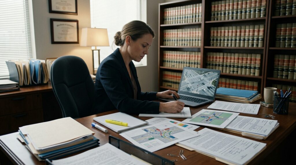 Review of red-light camera evidence and accident reports in a California personal injury claim